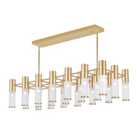 Cwi Lighting Pipes 21 Light Island/Pool Table Chandelier With Sun Gold Finish 1221P38-21-625